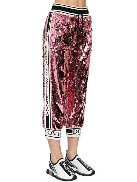 dolce gabbana sweat pants|dolce and gabbana sequin pants.